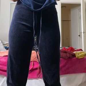 juicy couture blue velvet joggers